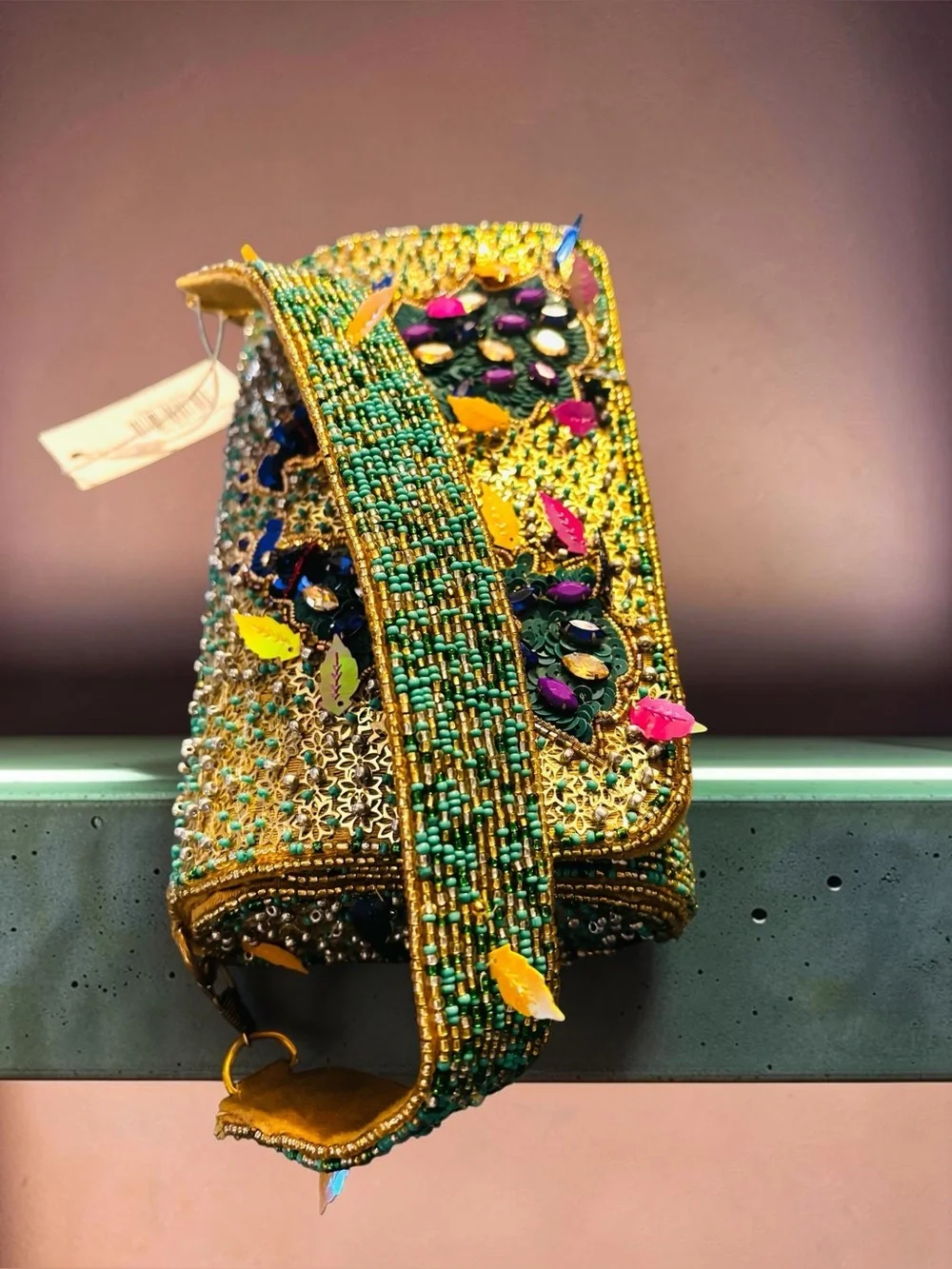Sassy Jones Flamboyant Farah Beaded Peacock Clutch